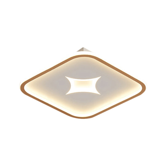 Modern Metallic LED Flush Ceiling Light in Black/Gold - Round/Rectangle, White Light - Available in 3 Sizes