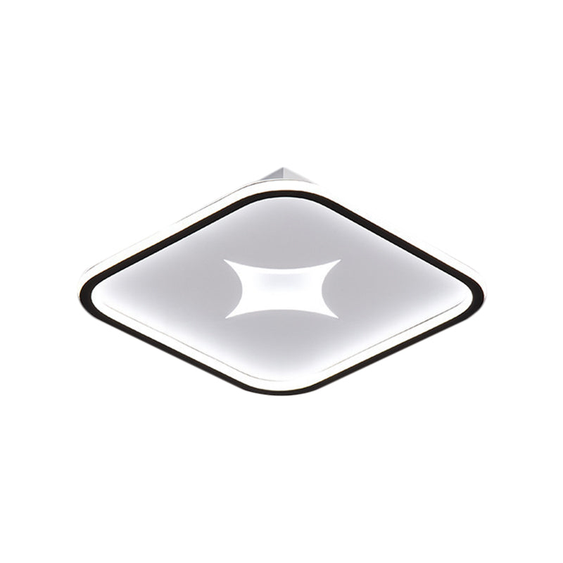 Modern Metallic LED Flush Ceiling Light in Black/Gold - Round/Rectangle, White Light - Available in 3 Sizes