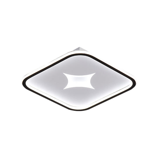 Modern Metallic LED Flush Ceiling Light in Black/Gold - Round/Rectangle, White Light - Available in 3 Sizes