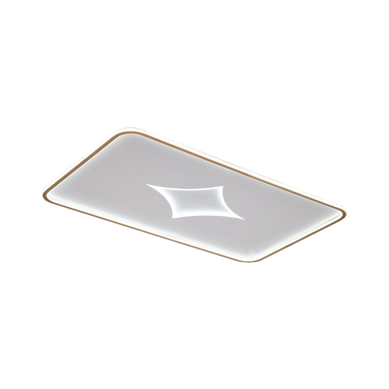 Modern Metallic LED Flush Ceiling Light in Black/Gold - Round/Rectangle, White Light - Available in 3 Sizes