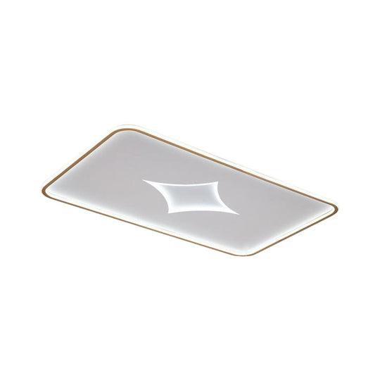 Modern Metallic LED Flush Ceiling Light in Black/Gold - Round/Rectangle, White Light - Available in 3 Sizes
