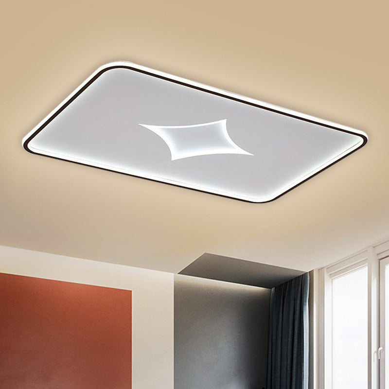 Modern Metallic LED Flush Ceiling Light in Black/Gold - Round/Rectangle, White Light - Available in 3 Sizes