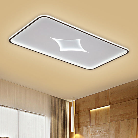 Modern Metallic LED Flush Ceiling Light in Black/Gold - Round/Rectangle, White Light - Available in 3 Sizes