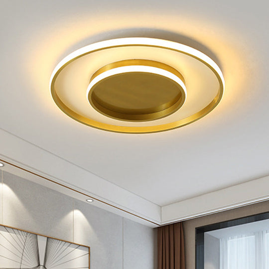 Minimalist Gold LED Flush Mount Ceiling Light in Three Colors