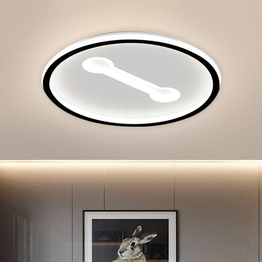 Ultra-Thin Round Metallic Flush Light, Nordic Black/Gold LED Flush Mount Fixture, Warm/White Light, 16"/19.5" Dia