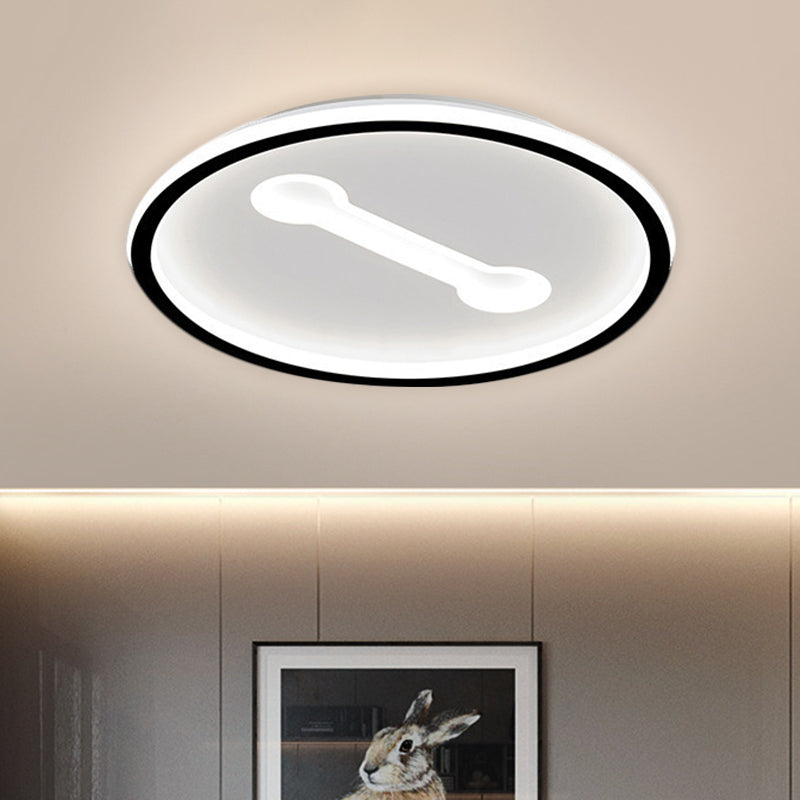 Ultra-Thin Round Metallic Flush Light Nordic Black/Gold Led Mount Fixture Warm/White 16/19.5 Dia