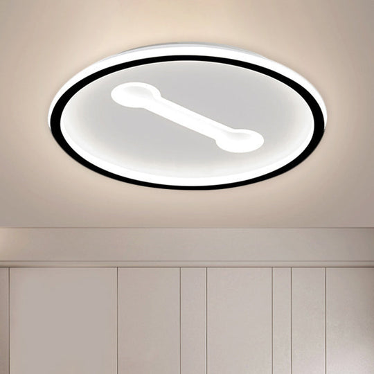 Ultra-Thin Round Metallic Flush Light, Nordic Black/Gold LED Flush Mount Fixture, Warm/White Light, 16"/19.5" Dia