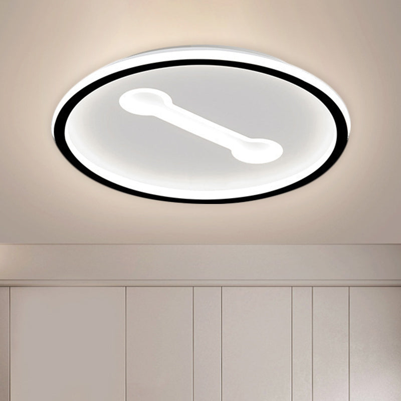 Ultra-Thin Round Metallic Flush Light Nordic Black/Gold Led Mount Fixture Warm/White 16/19.5 Dia