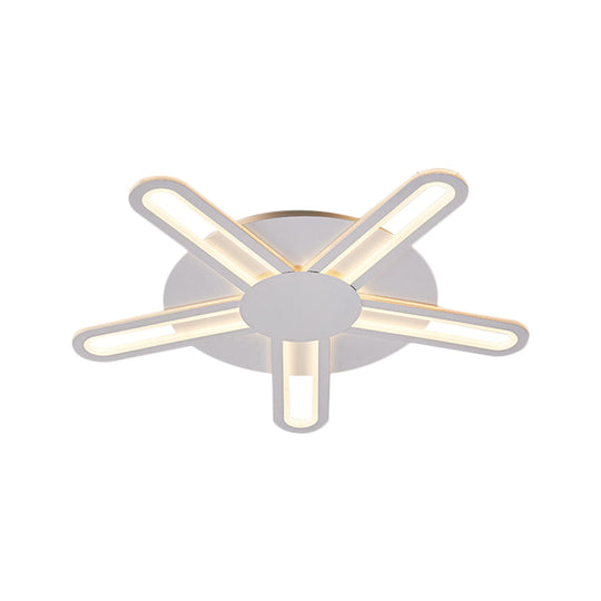 Contemporary Metallic Blossom Flush Mount Led Light In Warm/White - 29.5/34/30.5 Wide