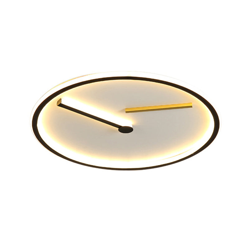 Modern Acrylic LED Close to Ceiling Light Fixture in Black - Warm/White Light, Multiple Sizes