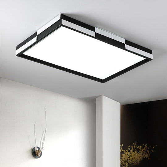 Modern Acrylic LED Black Flush Mount Light, Warm/White Light, 16"/19.5"/37.5" Wide