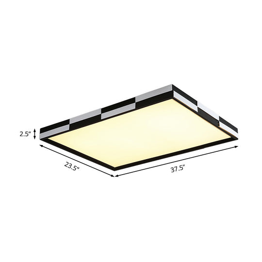 Modern Acrylic LED Black Flush Mount Light, Warm/White Light, 16"/19.5"/37.5" Wide