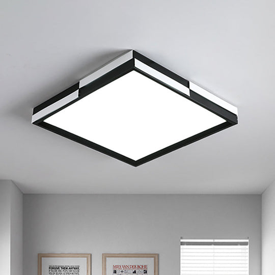 Modern Acrylic LED Black Flush Mount Light, Warm/White Light, 16"/19.5"/37.5" Wide