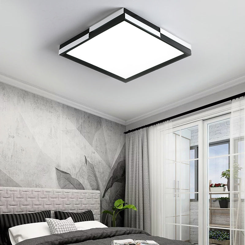 Modern Acrylic LED Black Flush Mount Light, Warm/White Light, 16"/19.5"/37.5" Wide