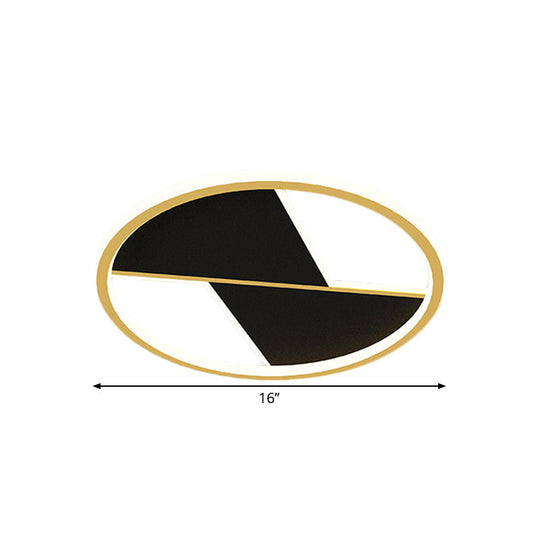 Plafonnier à épissure noire : plafonnier LED moderniste de 16"/19,5" pour chambre à coucher