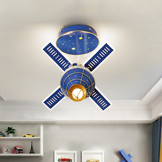 Plafonnier LED encastré Blue Satellite avec abat-jour en métal moderniste et éclairage encastré