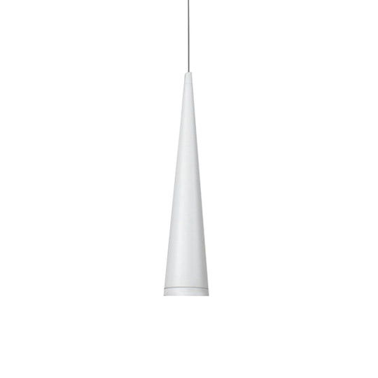 Modern White/Black Tapered LED Pendant Light for Dining Room - Metal Fixture in White/Warm