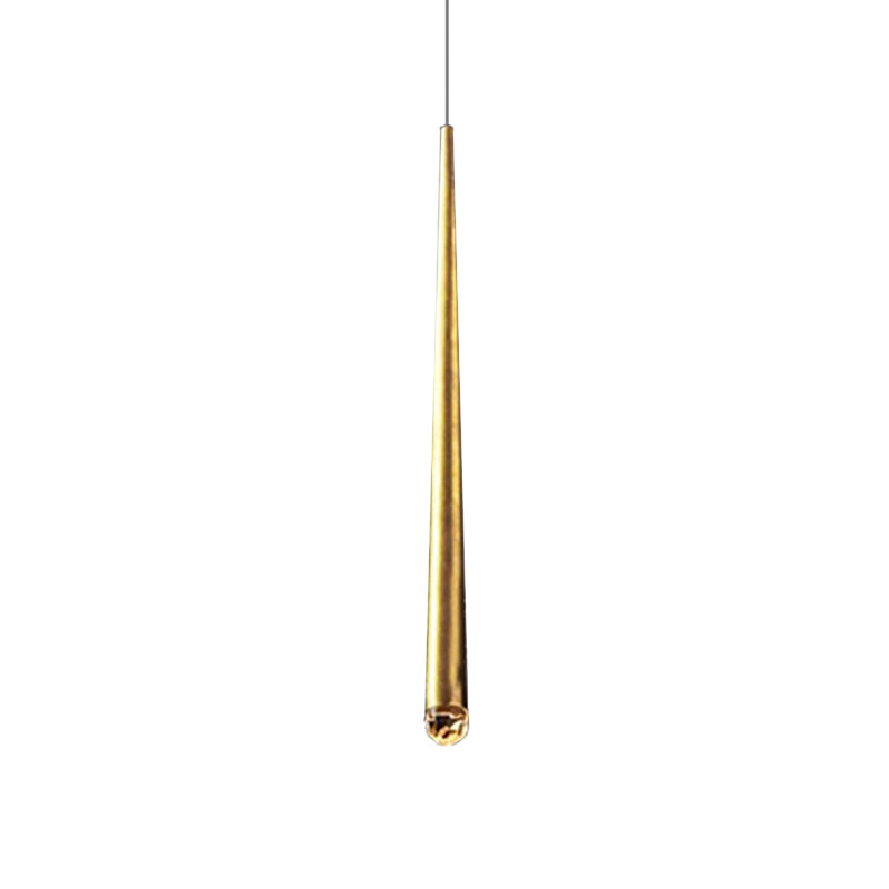 Modern Metal LED Ceiling Pendant Light - Adjustable Cord - Black/Brass - Ideal for Minimalist Living Rooms