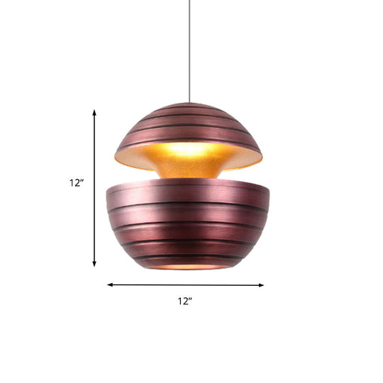 Nordic Purple Metal Ceiling Pendant Light For Dining Room - 1 Hanging Globe Lamp
