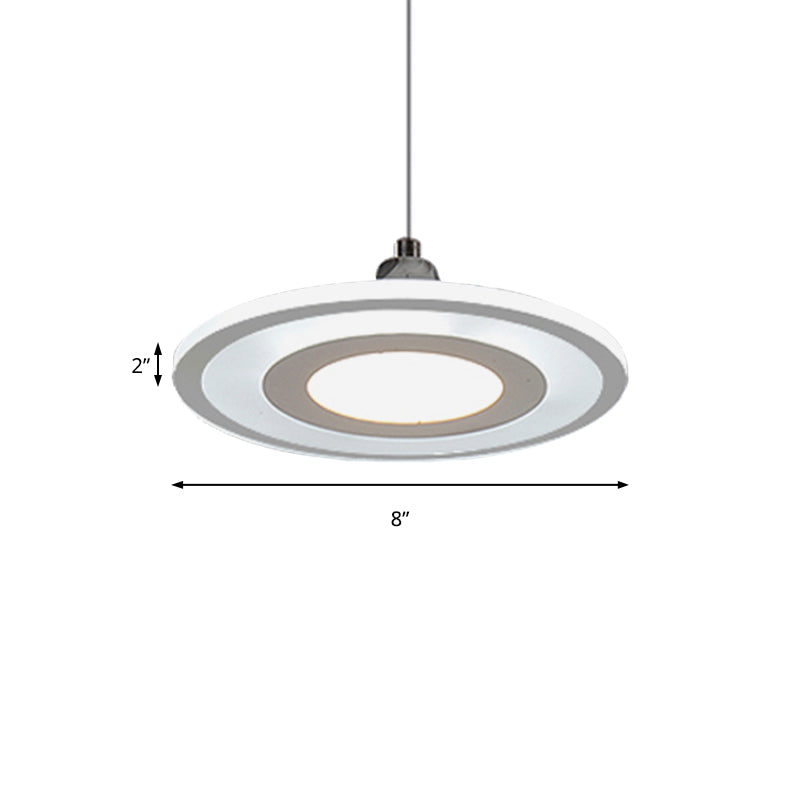 Modern LED Drop Pendant Ceiling Lamp with Acrylic White Shade - Warm/White Light