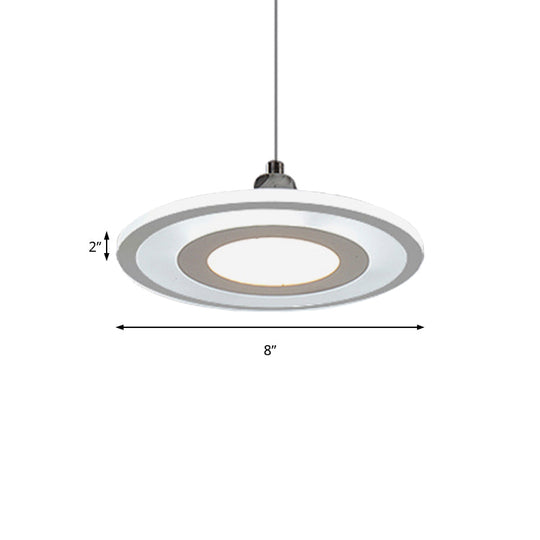 Modern LED Drop Pendant Ceiling Lamp with Acrylic White Shade - Warm/White Light