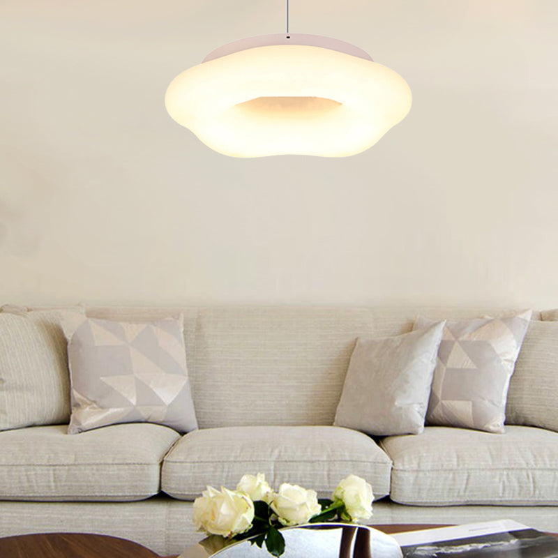Cloud Drop Pendant Acrylic Led White Ceiling Light - 18/21.5 Wide Ideal For Living Room