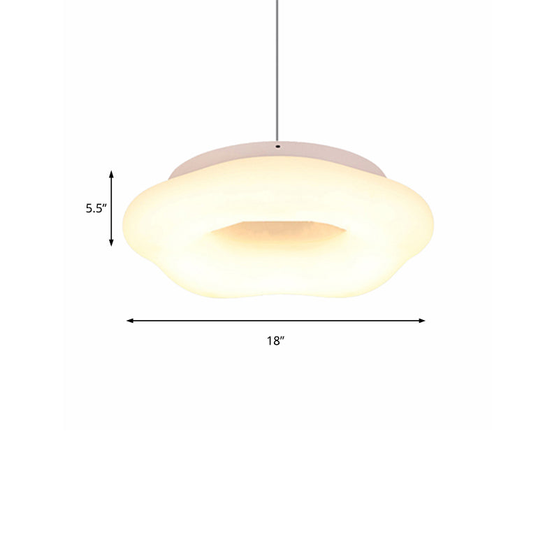 Cloud Drop Pendant Acrylic Led White Ceiling Light - 18/21.5 Wide Ideal For Living Room