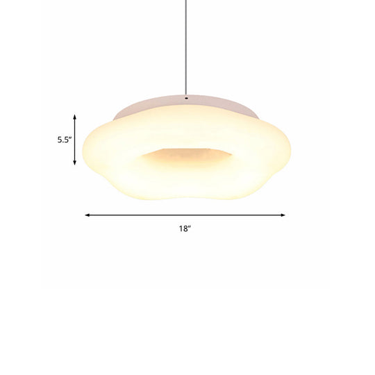 Cloud Drop Pendant Acrylic Led White Ceiling Light - 18/21.5 Wide Ideal For Living Room