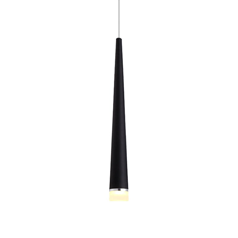 Plafonnier LED conique minimaliste en blanc/noir avec 3 options de couleurs