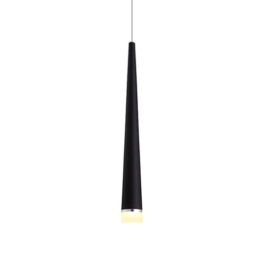 Plafonnier LED conique minimaliste en blanc/noir avec 3 options de couleurs