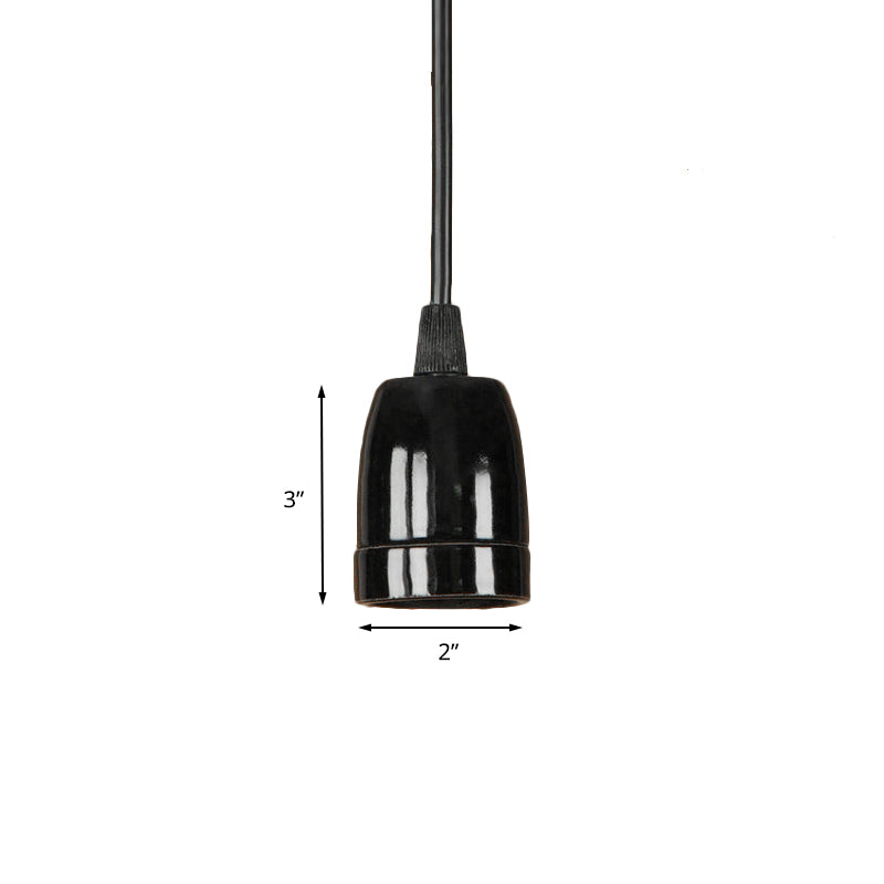 Retro Style 1-Head Mini Pendant Light: Adjustable Cord Black/Red Ceramic Ceiling Hanging