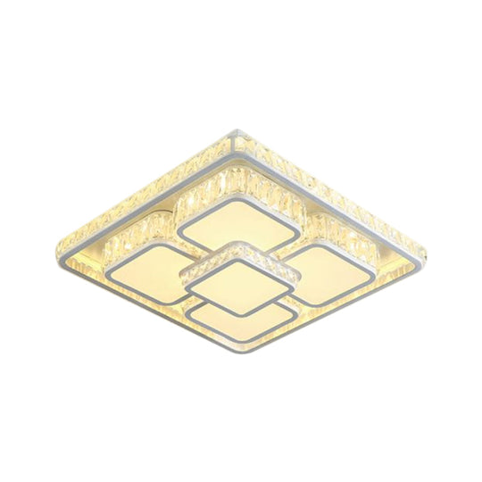Led Crystal Flush Mount Ceiling Light In Contemporary Style - Choose Warm Or Cool White