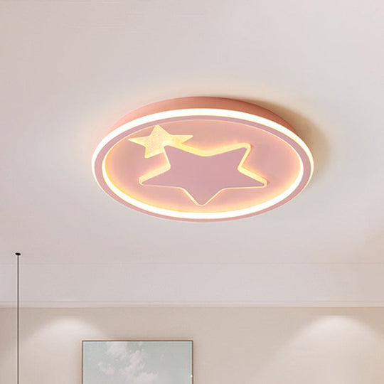 Modern Star Ceiling Light: Acrylic LED Cartoon Lamp in Black/Pink/Blue