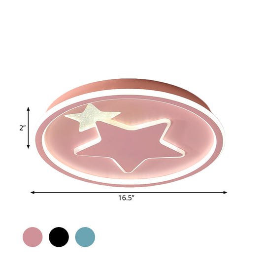 Modern Star Ceiling Light: Acrylic LED Cartoon Lamp in Black/Pink/Blue