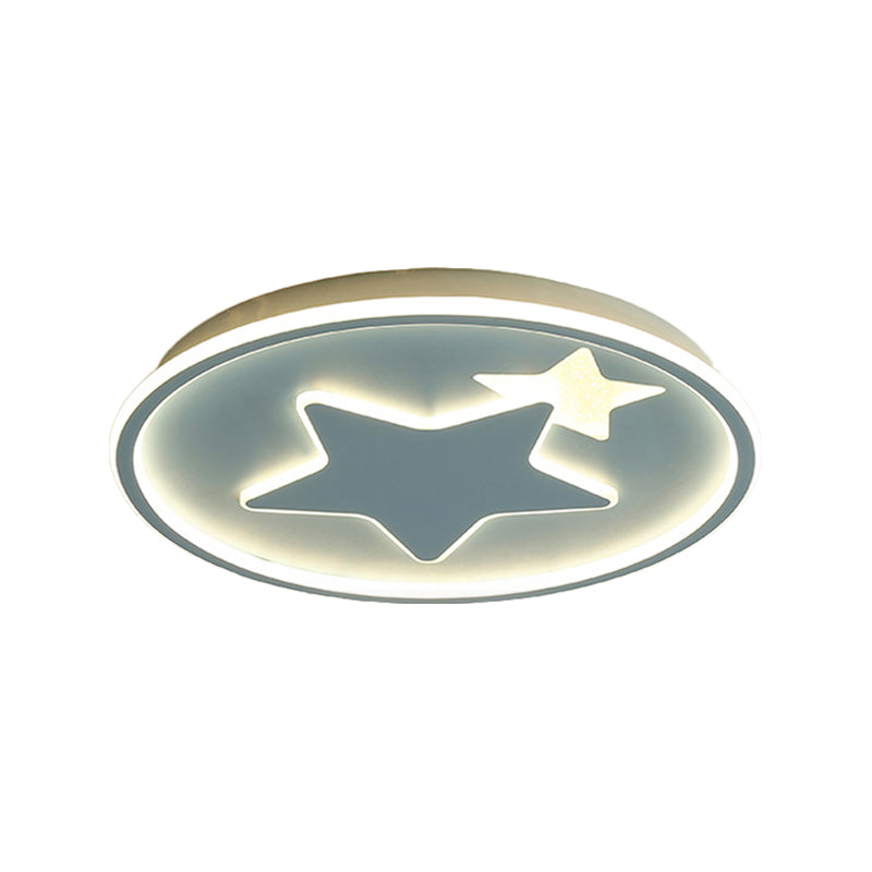 Modern Star Ceiling Light: Acrylic LED Cartoon Lamp in Black/Pink/Blue