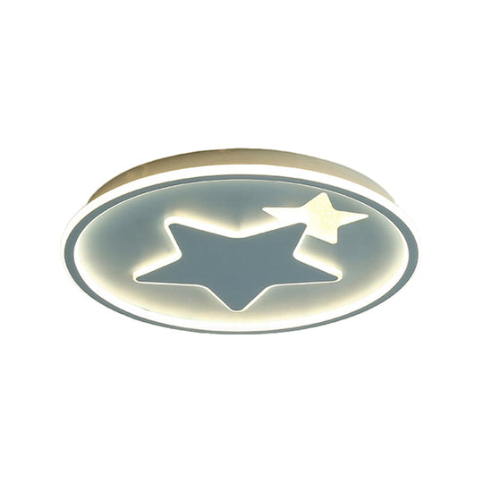 Modern Star Ceiling Light: Acrylic LED Cartoon Lamp in Black/Pink/Blue