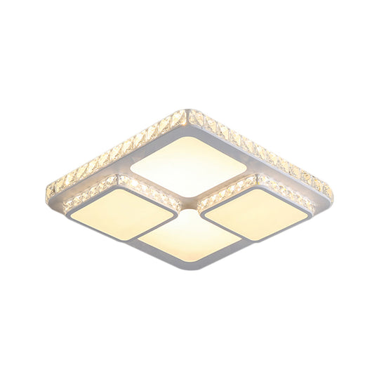 16"/19.5" Minimalist Crystal Block LED Ceiling Lamp in Warm/White Light