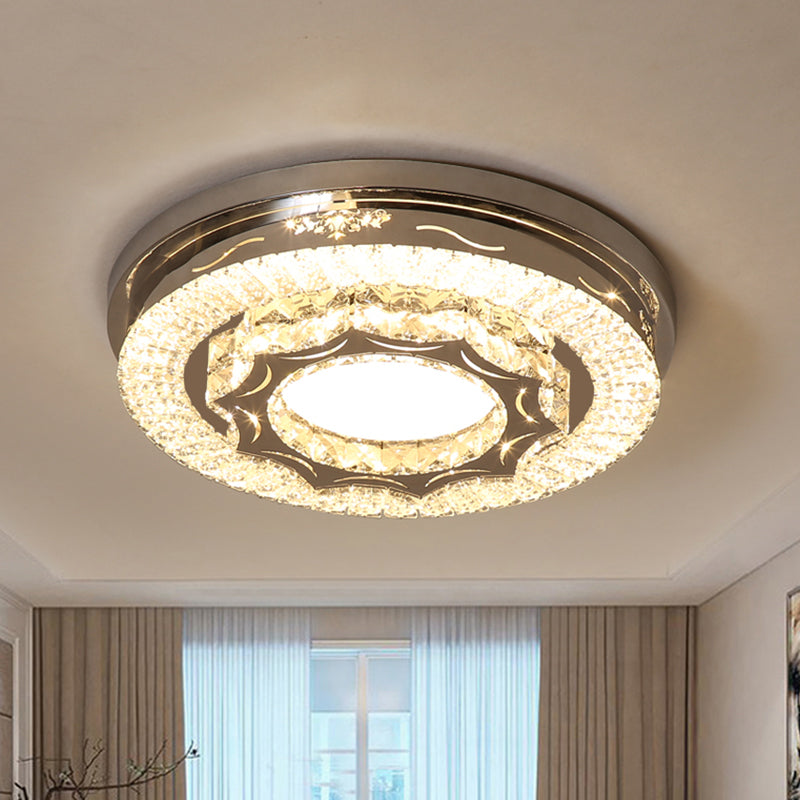 Plafonnier LED moderne en cristal à lumière chaude/blanche