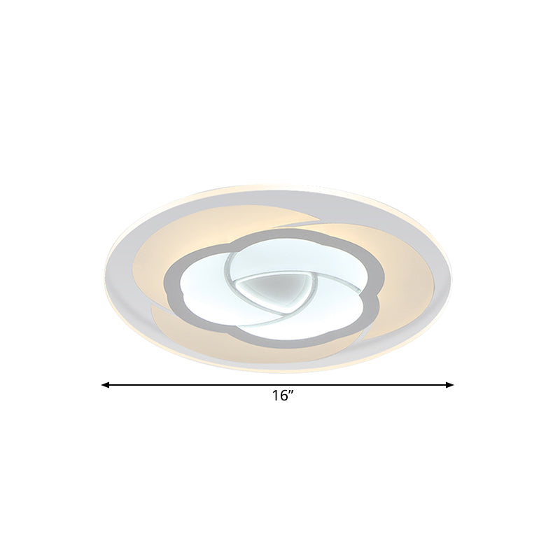 Modern Floral Flushmount LED Ceiling Light in Warm/White, 16"/19.5"/23.5" Wide