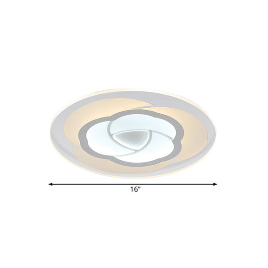 Modern Floral Flushmount LED Ceiling Light in Warm/White, 16"/19.5"/23.5" Wide