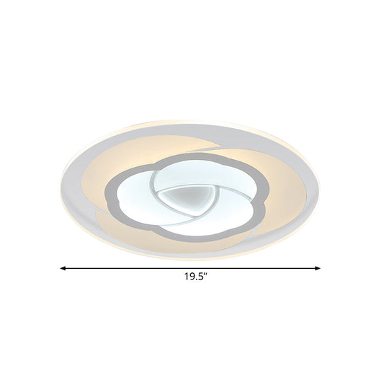 Modern Floral Flushmount Led Ceiling Light In Warm/White 16/19.5/23.5 Wide