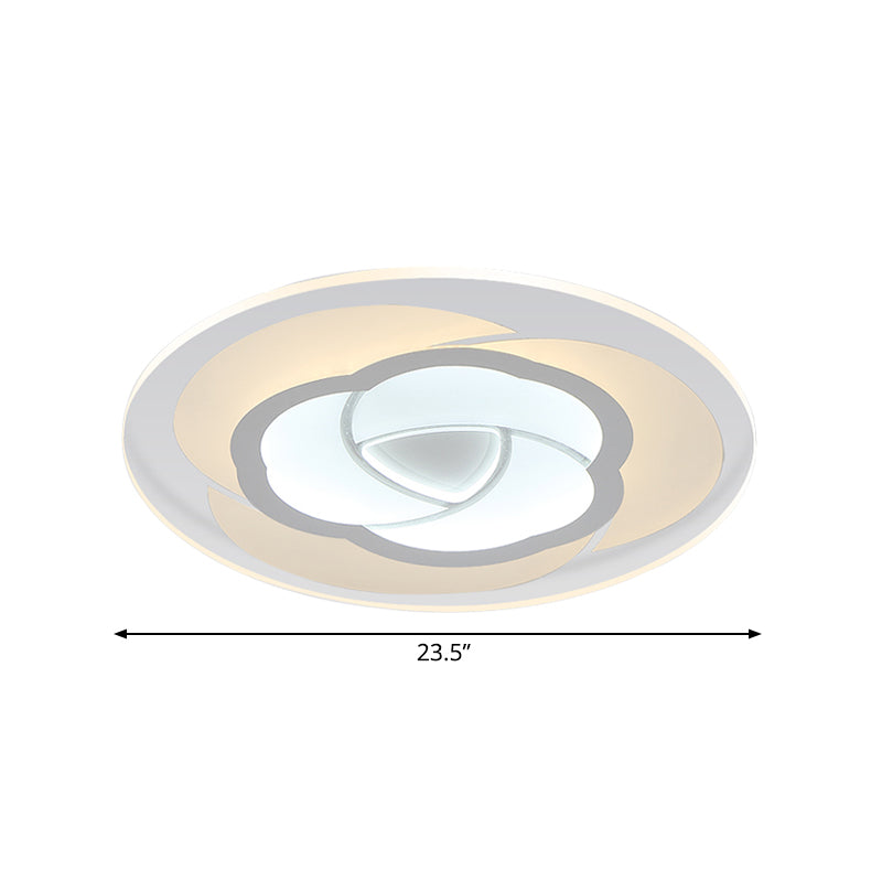 Modern Floral Flushmount LED Ceiling Light in Warm/White, 16"/19.5"/23.5" Wide