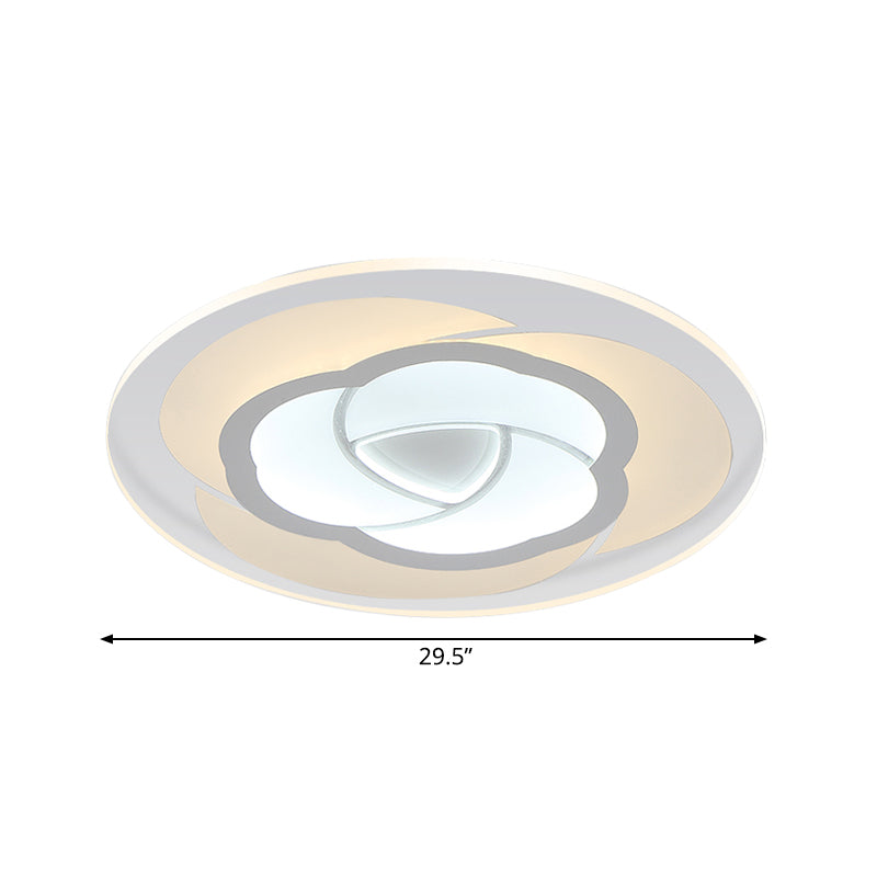 Modern Floral Flushmount LED Ceiling Light in Warm/White, 16"/19.5"/23.5" Wide