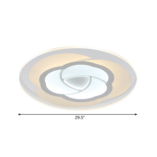 Modern Floral Flushmount LED Ceiling Light in Warm/White, 16"/19.5"/23.5" Wide