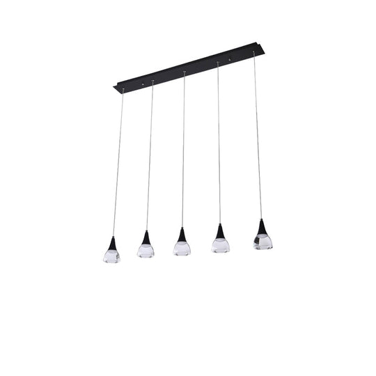 Ludovica - Cluster Conical Cluster Drop Pendant Modern Acrylic 5/6-Light Black Hanging Ceiling Light for Bedroom Living Room