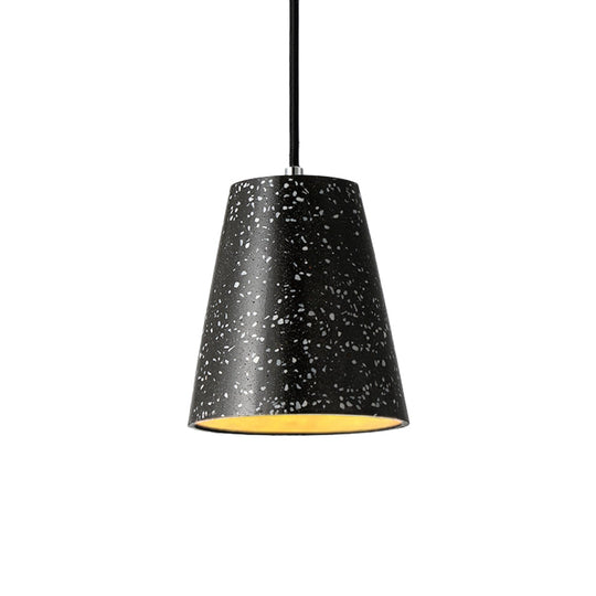 Louise - Sleek Concrete Cone Pendant Lighting Simplicity 1 Light Black/White/Brown Hanging Light