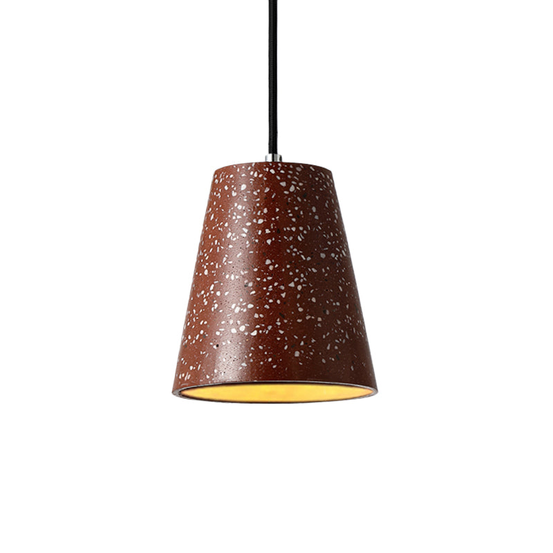 Louise - Sleek Concrete Cone Pendant Lighting Simplicity 1 Light Black/White/Brown Hanging Light