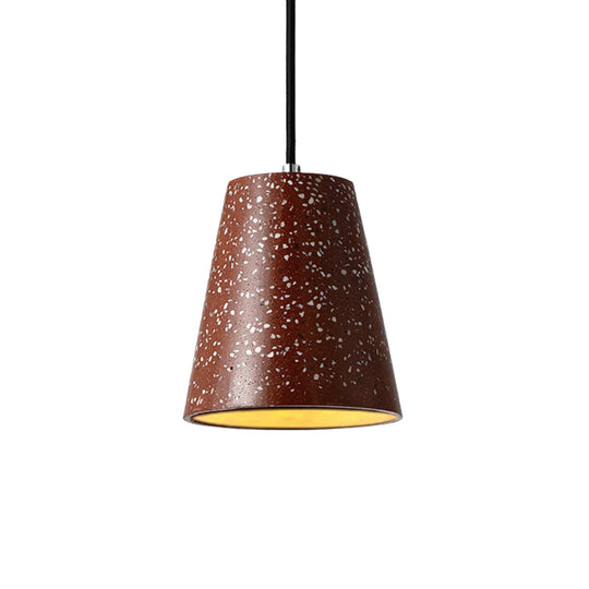 Louise - Sleek Concrete Cone Pendant Lighting Simplicity 1 Light Black/White/Brown Hanging Light