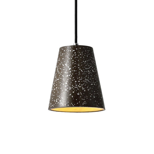 Louise - Sleek Concrete Cone Pendant Lighting Simplicity 1 Light Black/White/Brown Hanging Light