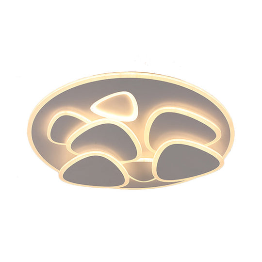 Modern Metal and Acrylic LED Flush Ceiling Light in White/Warm Light, 19.5"/31" Wide